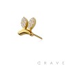 316L SURGICAL STEEL THREADLESS PUSH IN BUNNY RABBIT EAR CZ TOP PART